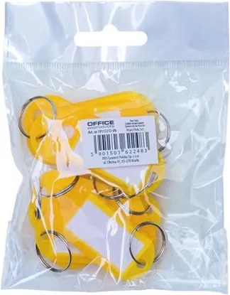 Kulcscímke, 50x20 cm, 10 db, OFFICE PRODUCTS, sárga (D1521206)