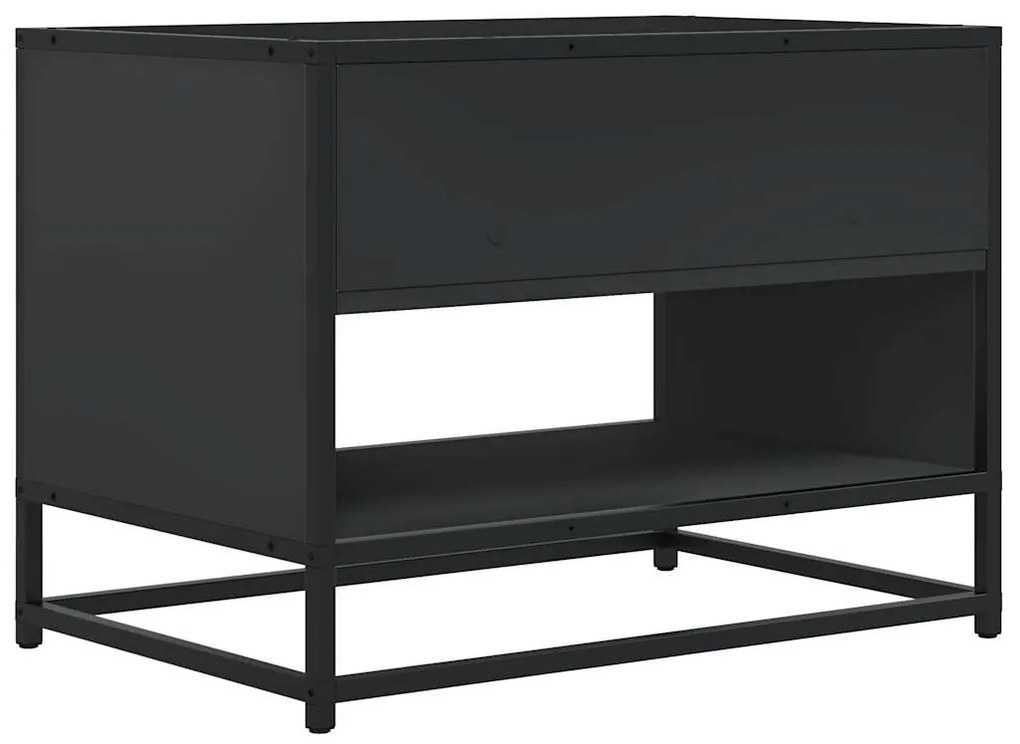 fekete szerelt fa és fém TV-szekrény 61x40x46 cm