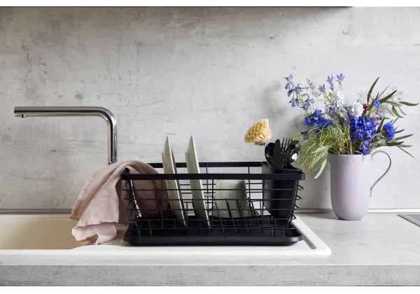 WENKO 54766100 - Edénycsepegtető BLACK OUTDOOR KITCHEN 36x30 cm fekete/fekete