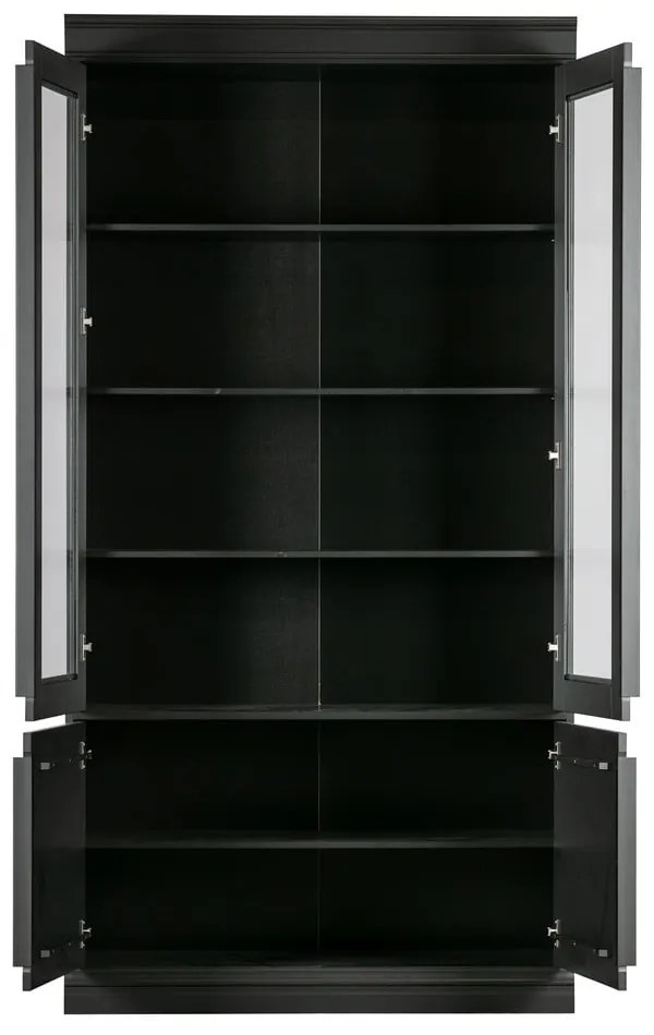 Fekete borovi fenyő tálalószekrény 110x215x44 cm Organize – WOOOD