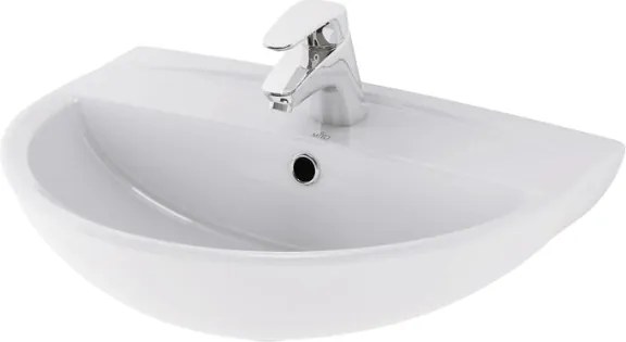 Mosdókagyló félkör alakú tállal fehér 55cm