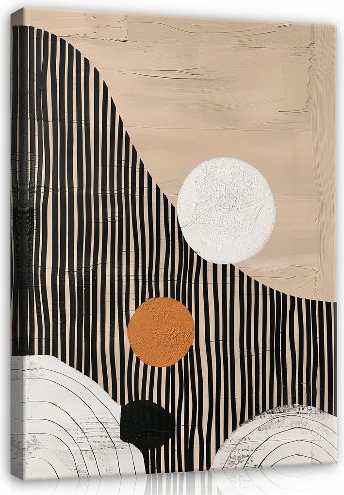 Boho Absztrakt Vászonkép Barna Fal A Nappali Hálószobájába 120x80