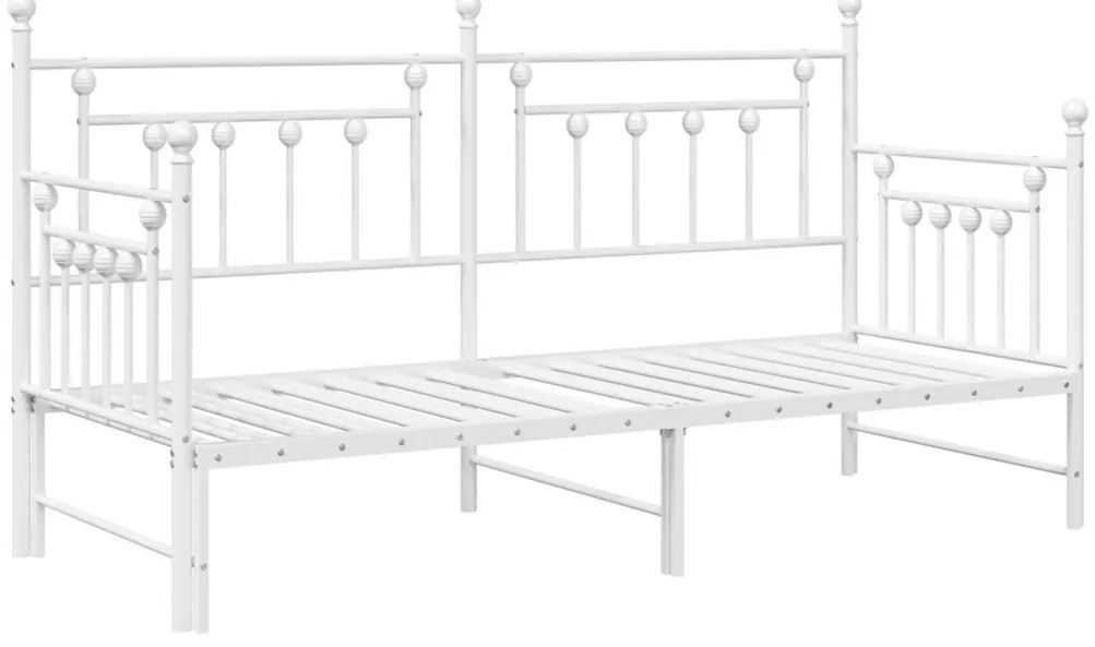 Napágykeret Léces Ágytálcával, Fehér, 75x190 cm, Acél