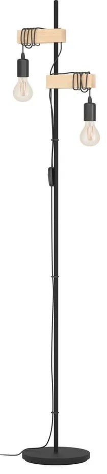 Fekete-natúr színű LED állólámpa (magasság 166,5 cm) TOWNSHEND – EGLO