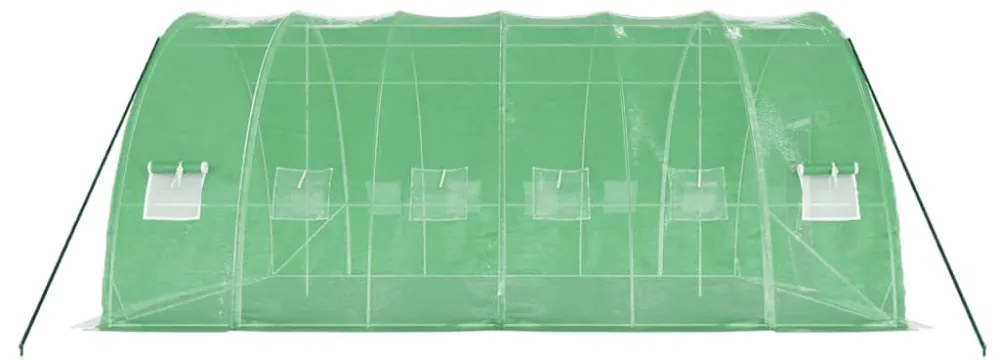 zöld acélvázas melegház 36 m² 6 x 6 x 2,85 m