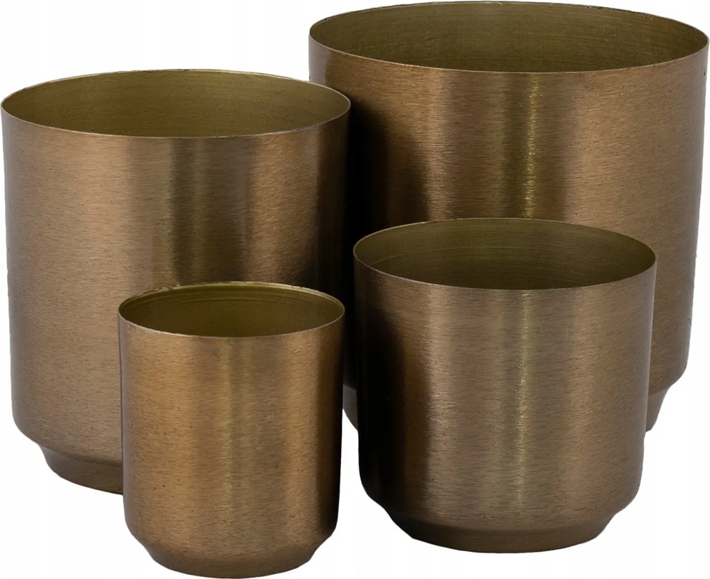 4 db Virágtartó Retro Stílus fém arany