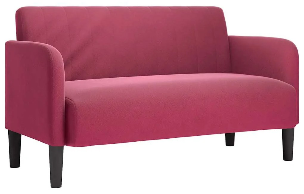 bordó bársony loveseat kanapé 109 cm