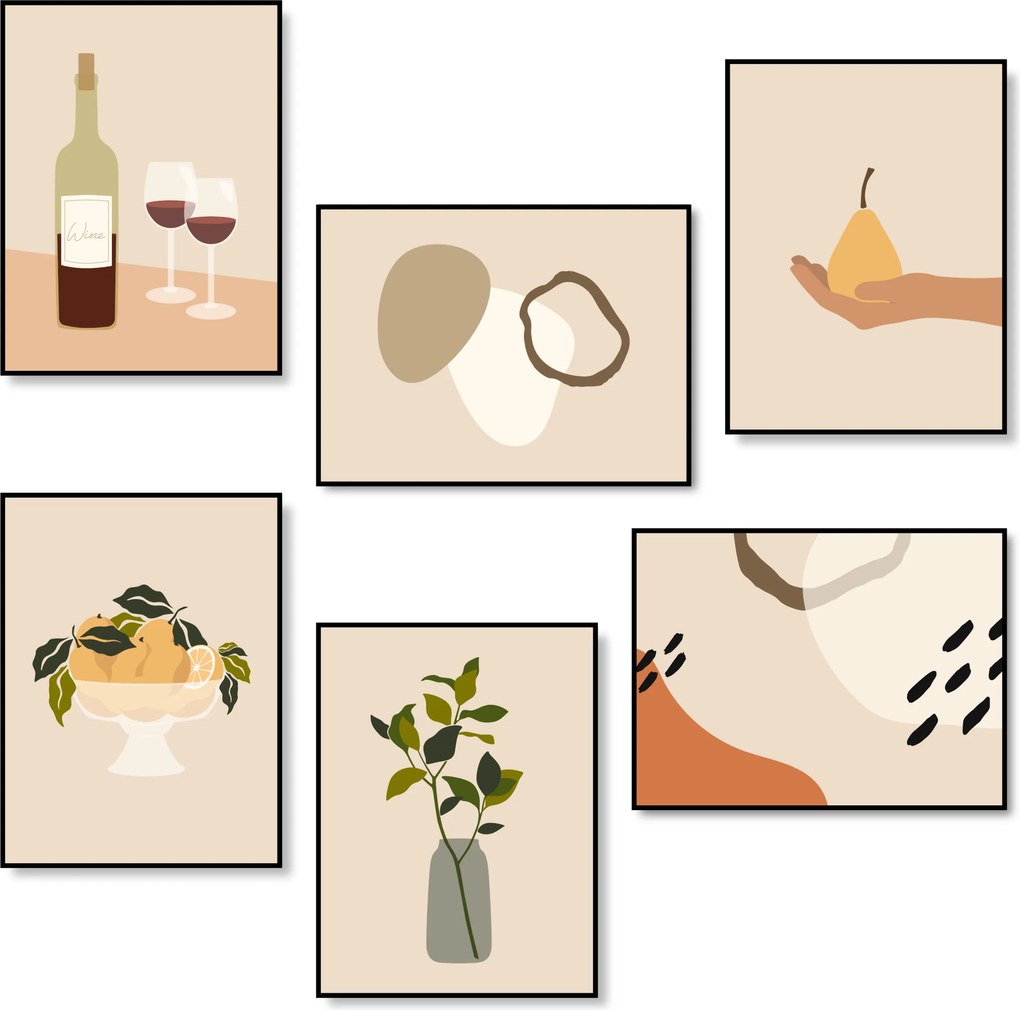 Poszter Konyha Fali Dekoráció Poszterek A3 6db Dekoráció *Sok minta A3