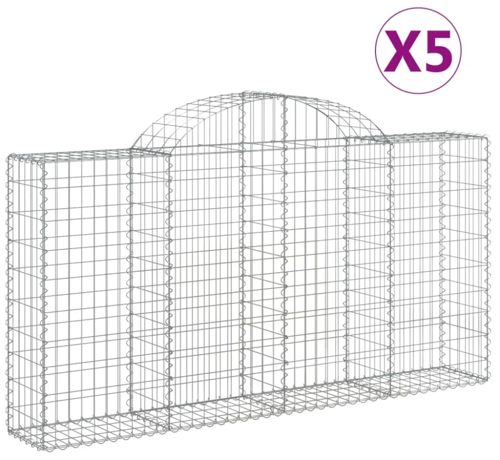 5 db íves horganyzott vas gabion kosár 200x30x100/120 cm