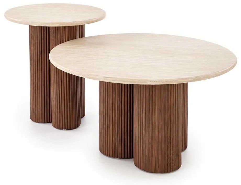 Donovan dohányzóasztal, kő / dió