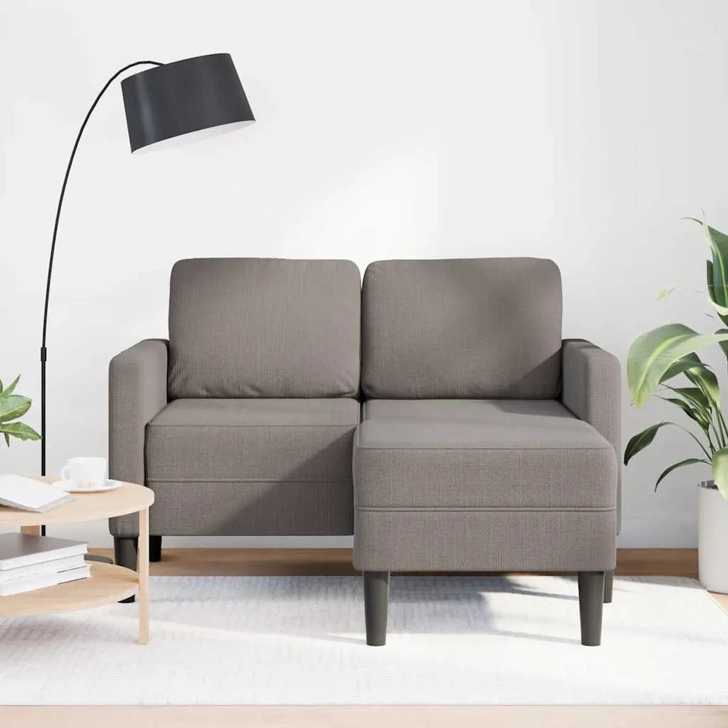 tópszínű anyagból 2 üléses kanapé L-alakú kanapéval 125 cm