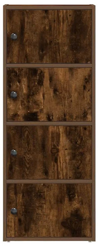 füstös tölgy színű szerelt fa könyvszekrény 40x24x102 cm