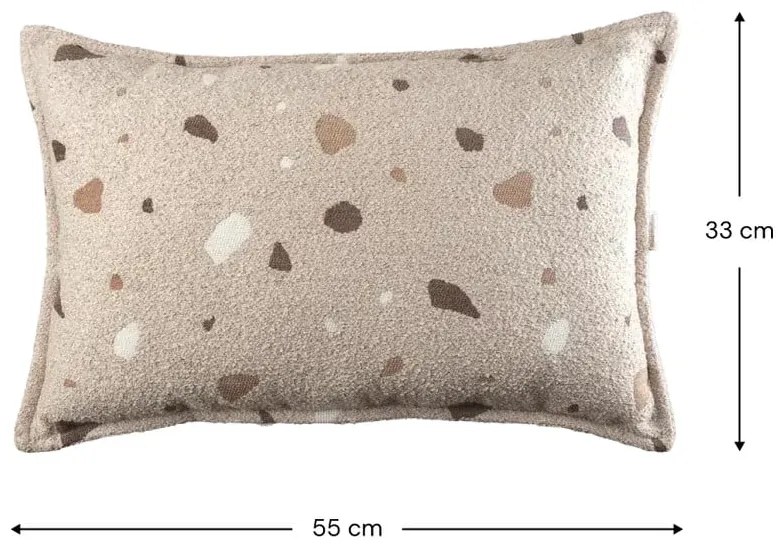 Világosbarna buklé-zsenília párna gyerek kanapéhoz Terrazzo Bolster – Wigiwama
