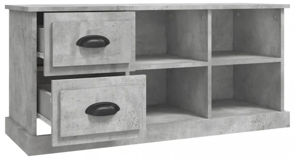 betonszürke szerelt fa TV-szekrény 102 x 35,5 x47,5 cm
