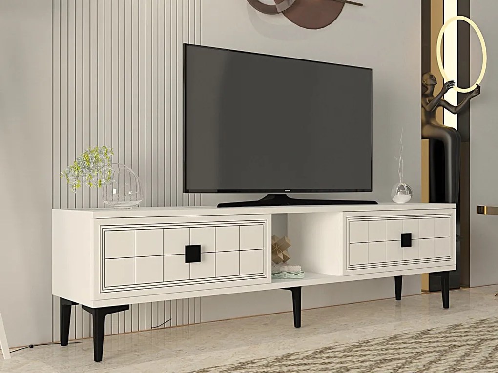 Yuka TV-állvány, fehér, 150 cm