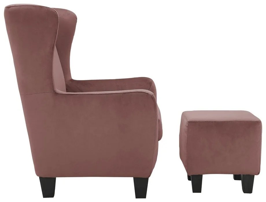 Rózsaszín bársony füles fotel Zhili - Støraa