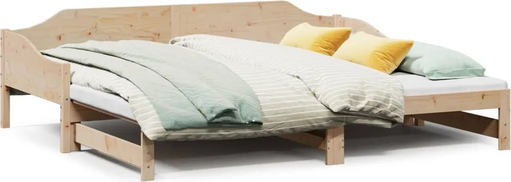 vidaXL tömör fenyőfa kihúzható kanapéágy 80 x 200 cm
