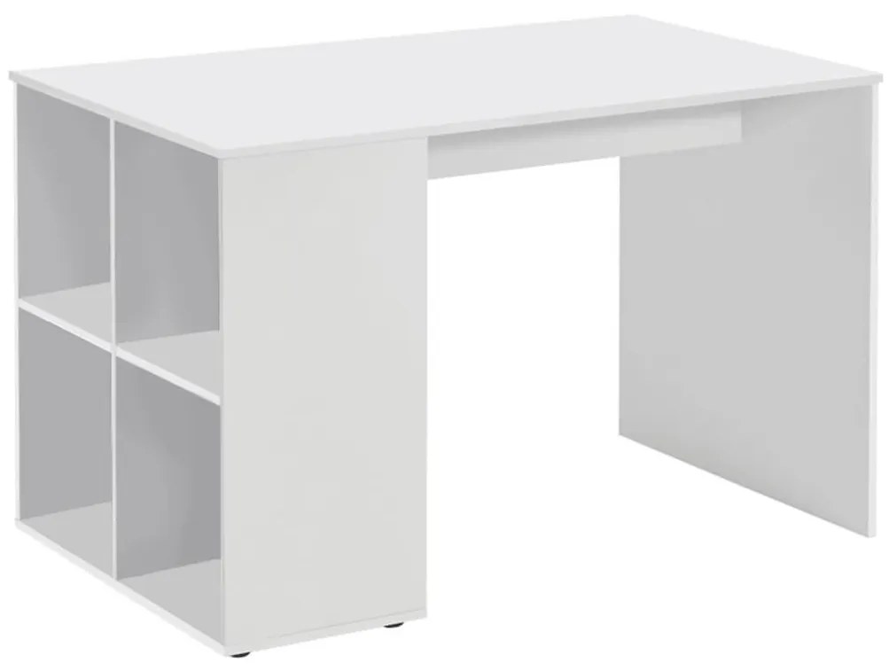 FMD fehér íróasztal oldalpolcokkal 117 x 72,9 x 73,5 cm