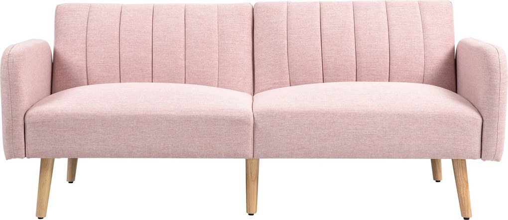 HOMCOM 2-Személyes Modern Ágyazható Kanapé 173x75x73 cm Összecsukható Ágyazható Kanapé Szintetikus Vászonnal Kárpitozva, 3-Fokozatban Állítható Támláv