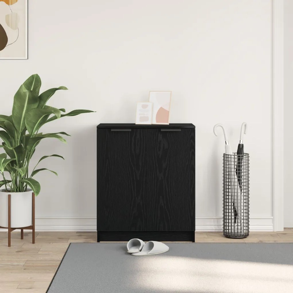 Cipőszekrény Fekete Tölgy 59x35x70 cm Mérnöki Fa