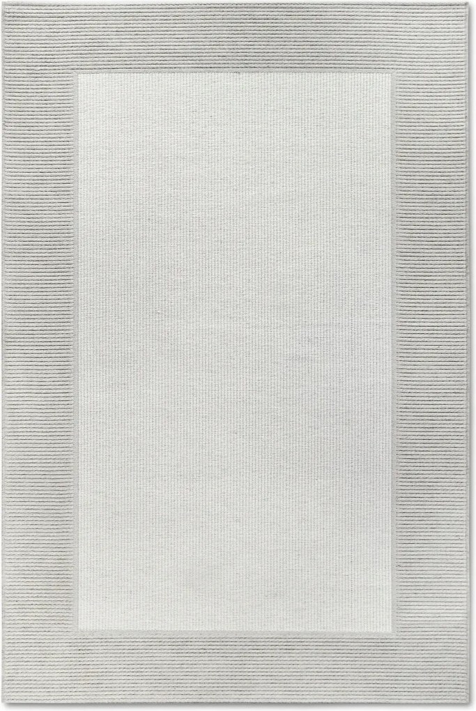 Hurkolt gyapjú szőnyeg 200x290cm, kézzel szőtt krémszínű