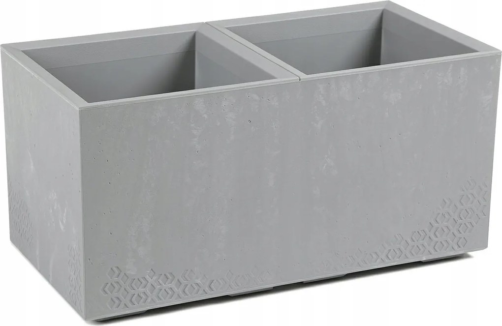 Nagy virágtartó Virágtartó Beton utánzat Szürke téglalap alakú h39x78 cm