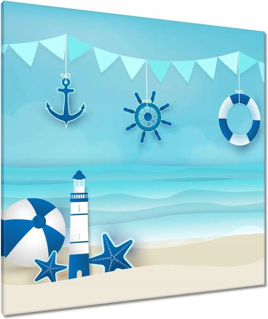 Vászonkép 90x90 Gyerek tengerész motívum