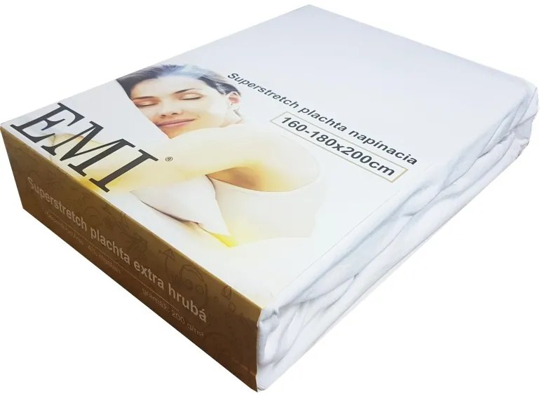 EMI fehér szupersztreccs lepedő, 180x200-as lap