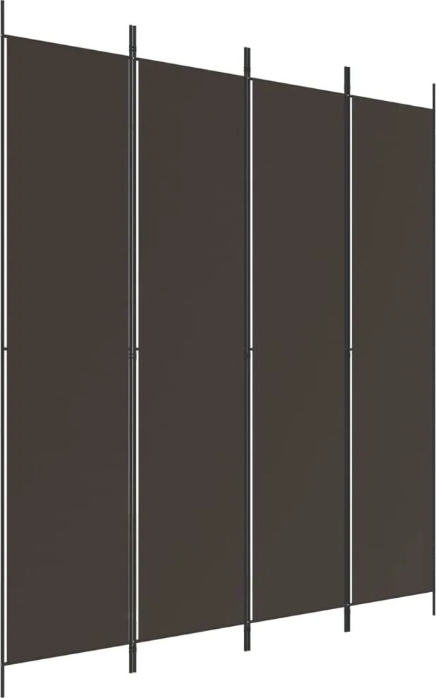 vidaXL 4 paneles barna szövet paraván 200x220 cm