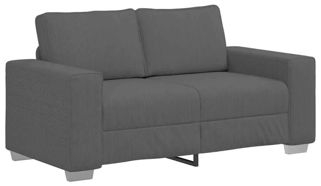 sötétszürke kordbársony szövet loveseat kanapé 120 cm