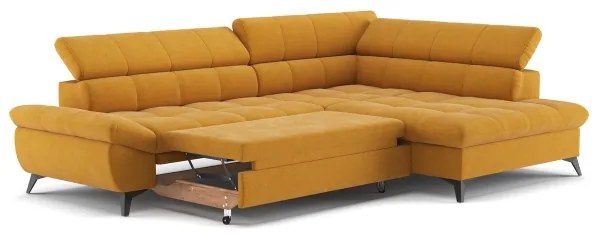 Narancssárga, jobbos MARANO L-alakú kihúzható sarokkanapé