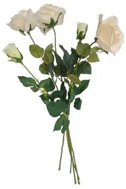 Rózsa művirág fehér, 68 cm, 5 db