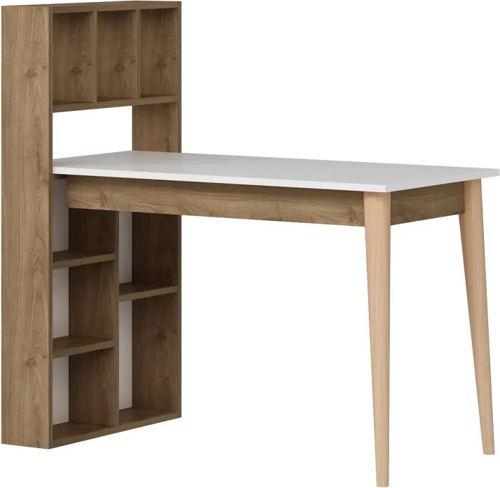 Calvia íróasztal, fehér-dió, 120 cm