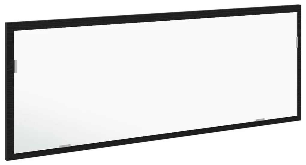 LED tükör fürdőszobához fekete tölgyből, 100x8,5x37 cm mérnöki fa