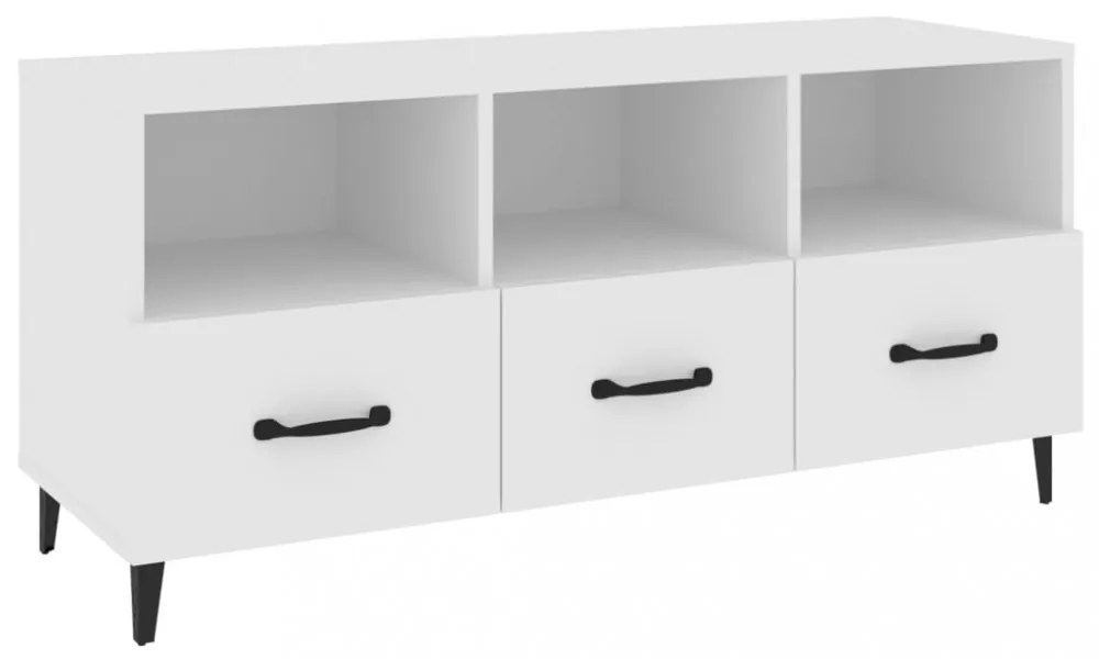 fehér szerelt fa TV-szekrény 102 x 35 x 50 cm