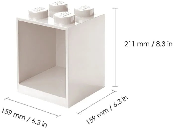 Brick 2 db-os gyerek fehér fali polc - LEGO®