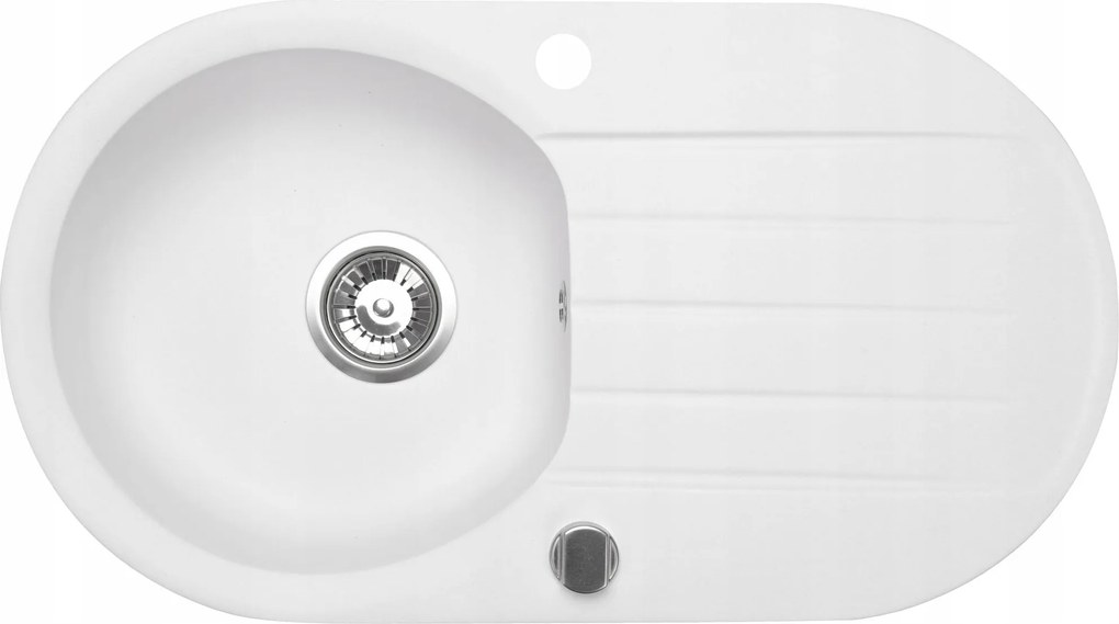 Gránit Mosogató Atom egymedencés konyhai mosogató csepegtetővel, ovális