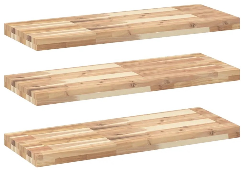 3 db kezeletlen tömör akácfa függőpolc 100 x 30 x 4 cm