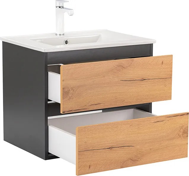 Vario Forte 60 alsó szekrény mosdóval antracit-tölgy
