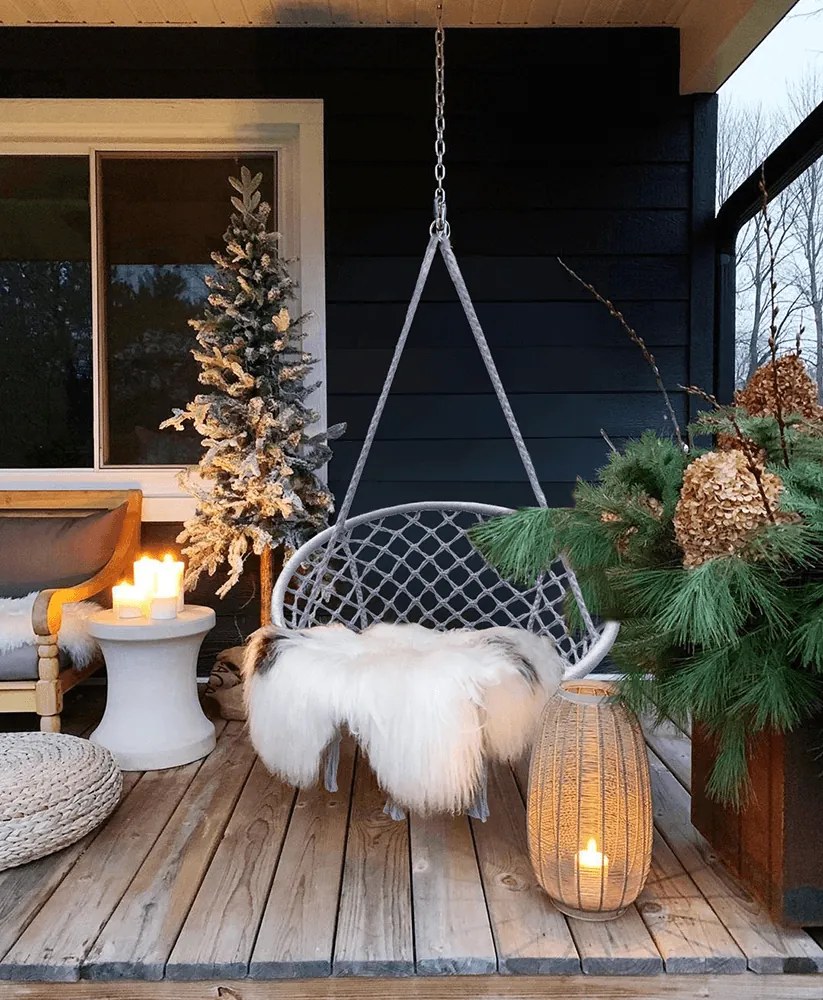 Szürke függőszék KOLUMBIA párnával