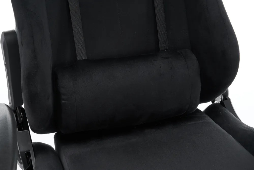 Irodai/gamer szék, fekete Velvet szövet, teherbírás 150 kg, SALOP