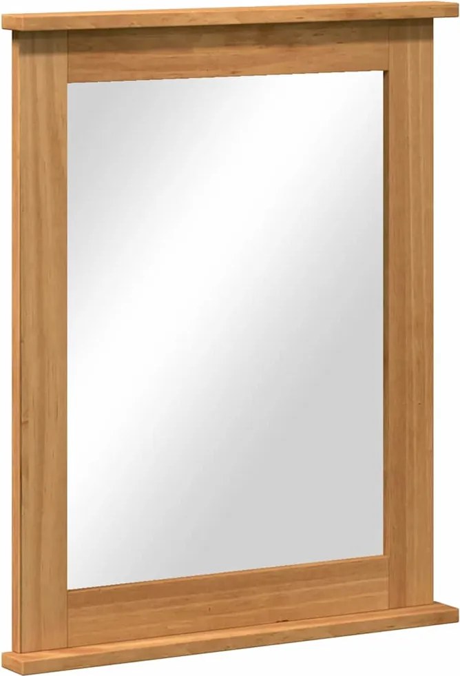 vidaXL Tükör tükörrel VIGO Méz barna 55,5 x 5 x 70 cm Tömör fenyőfa