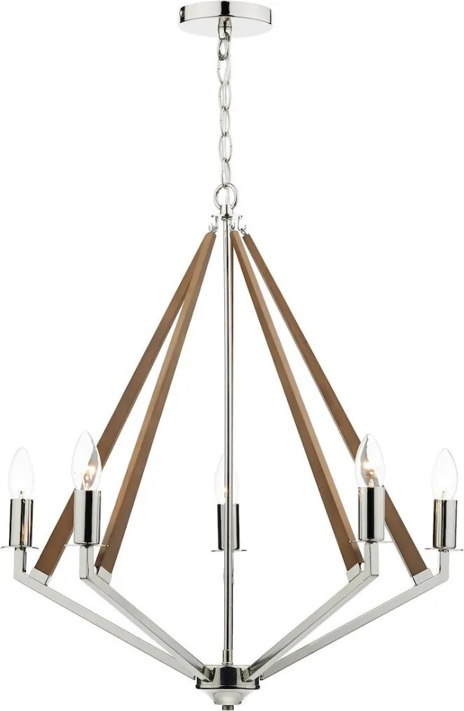 DAR LIGHTING HOT0538 HOTEL Modern Csillár Világos Fa, Nikkel E14 IP20