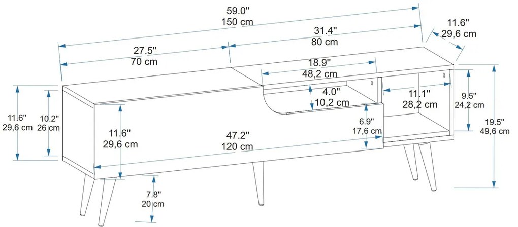 TV asztal Alba Atlantic Pine