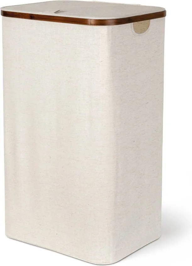 Krémszínű textil szennyeskosár Bamboo/Linen – Bigso