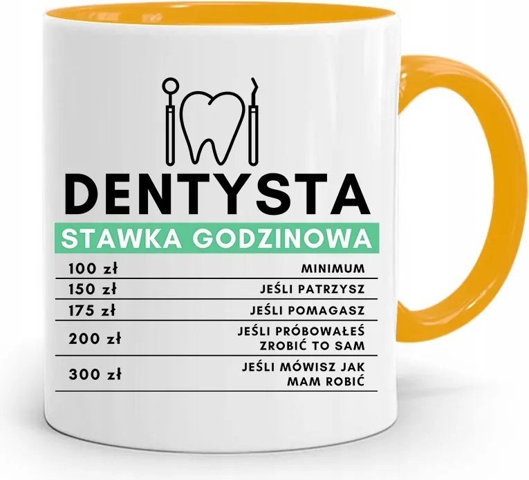 Sárga Fogorvos Ajándék Bögre Óradíj fényképes nyomtatással