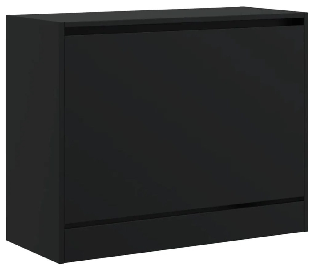 fekete szerelt fa cipőszekrény 80 x 34 x 63 cm