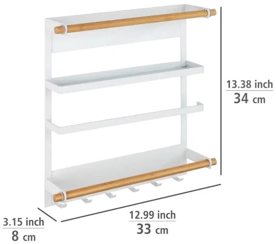 WENKO 54113100 - MAGNA rendező 33x34 cm fehér/barna/fekete
