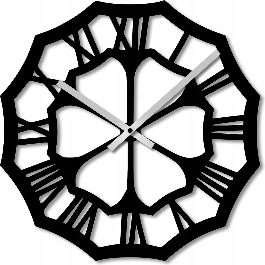 Falióra 50 cm Fa Falióra Nagy Fekete Geometrikus 3D