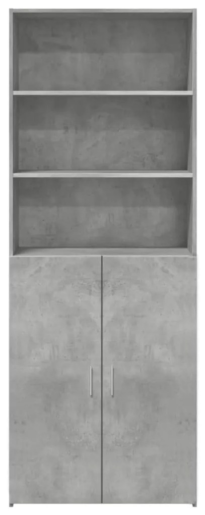 betonszürke szerelt fa magasszekrény 70 x 42,5 x 185 cm